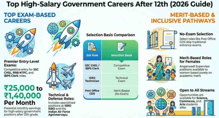High Salary Government Jobs After 12th for Female 2026