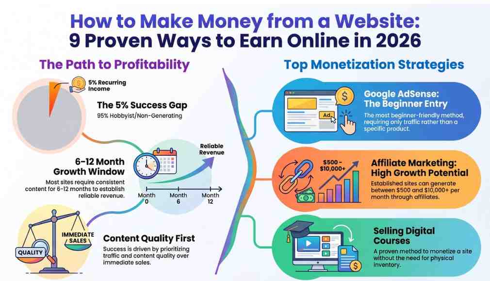 how to make money from a website